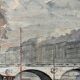 Watercolour painting early 20th century Paris Bridge Seine River signed J. M. Nicolle