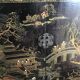 Cabinet chinois laqué noir, décor paysage doré & polychrome – H150