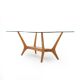 Italian coffee table in wood and glass, 1950s