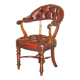 Chesterfield captain's armchair William IV in restored leather with hardwood.