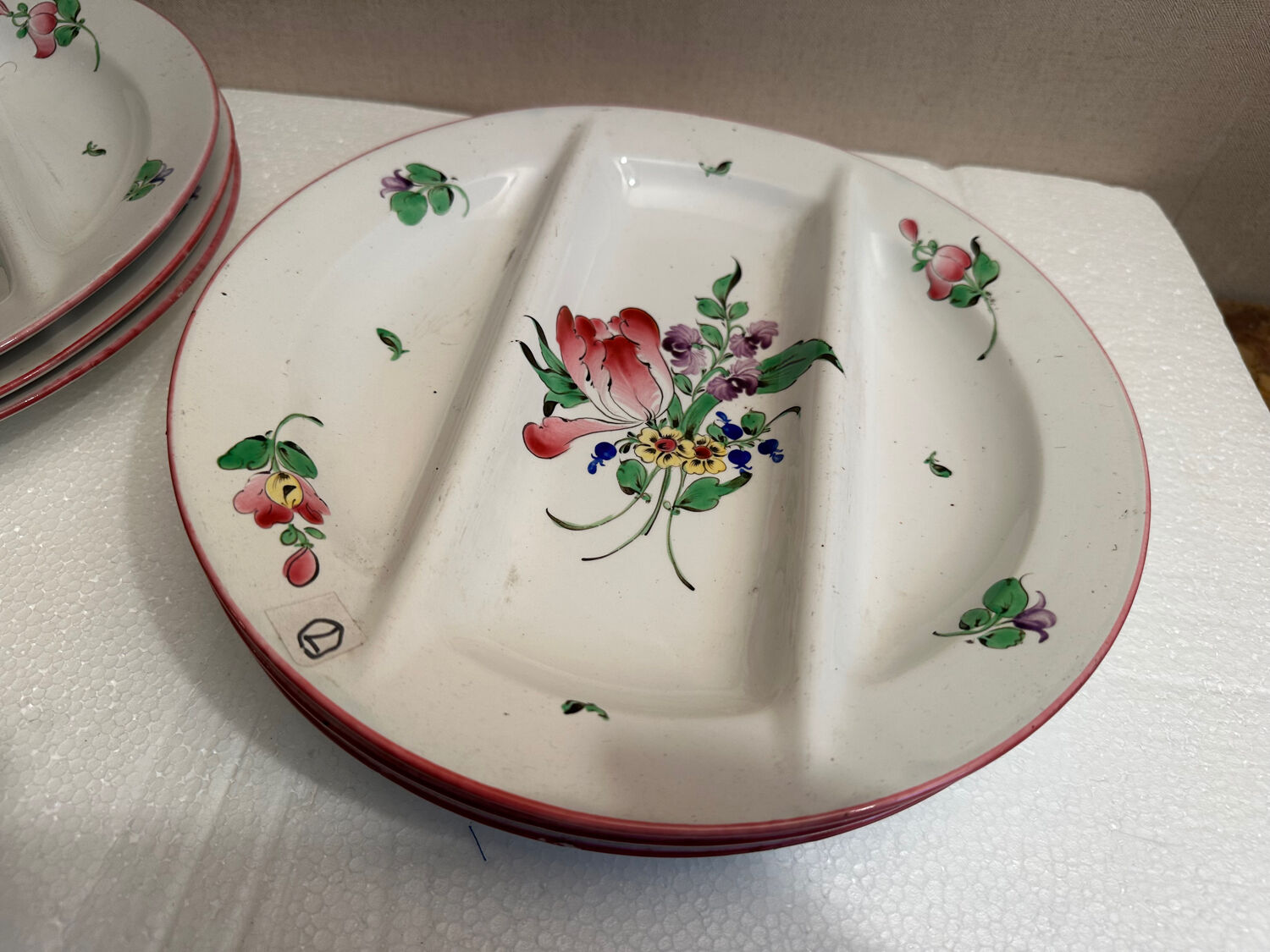 6 asparagus plates Luneville early 20th century