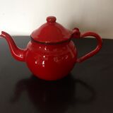 Red enamel teapot