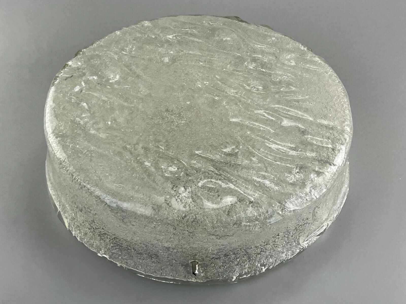 60s 70s lamp light plafoniere flush mount ice glass hillebrand 60s