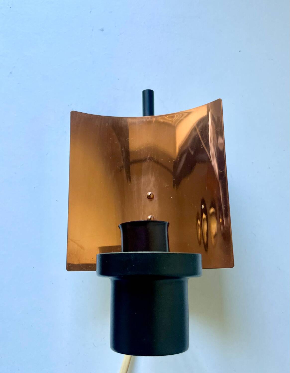 Applique murale Art Déco scandinave en métal/cuivre vintage