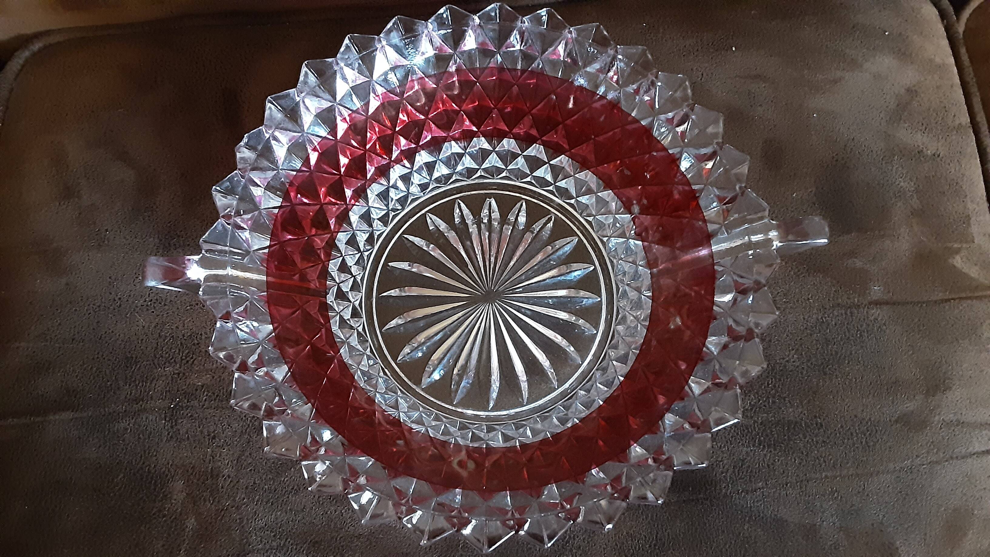 Vintage glass salad bowl