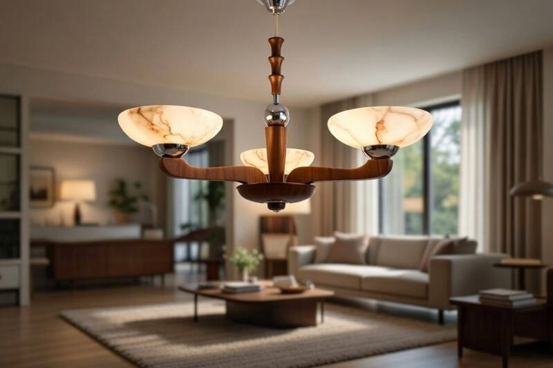 Art Deco chandelier, Poland, 1950s.