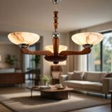 Art Deco chandelier, Poland, 1950s.