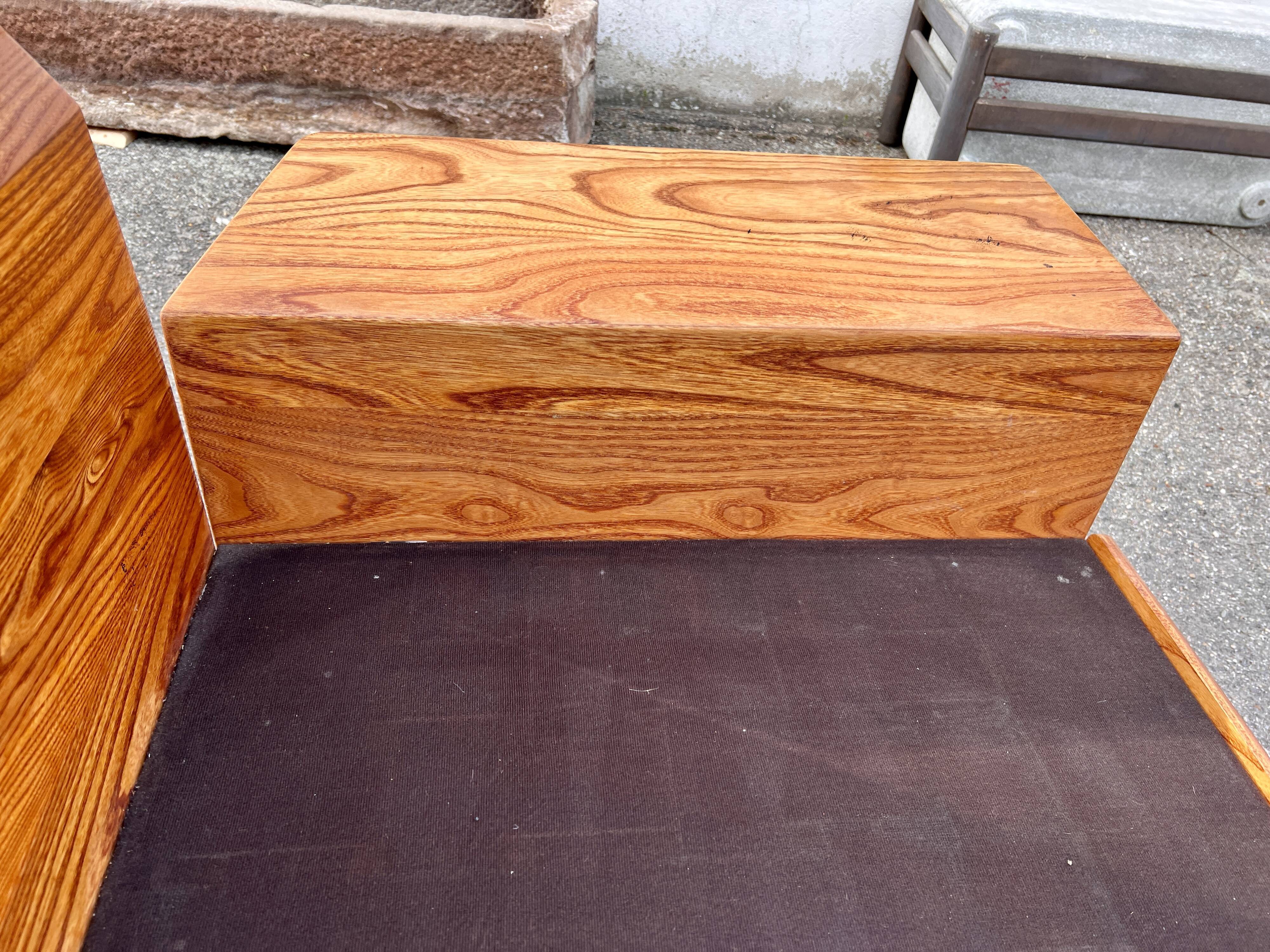 Canape seltz orme et cuir design 1960