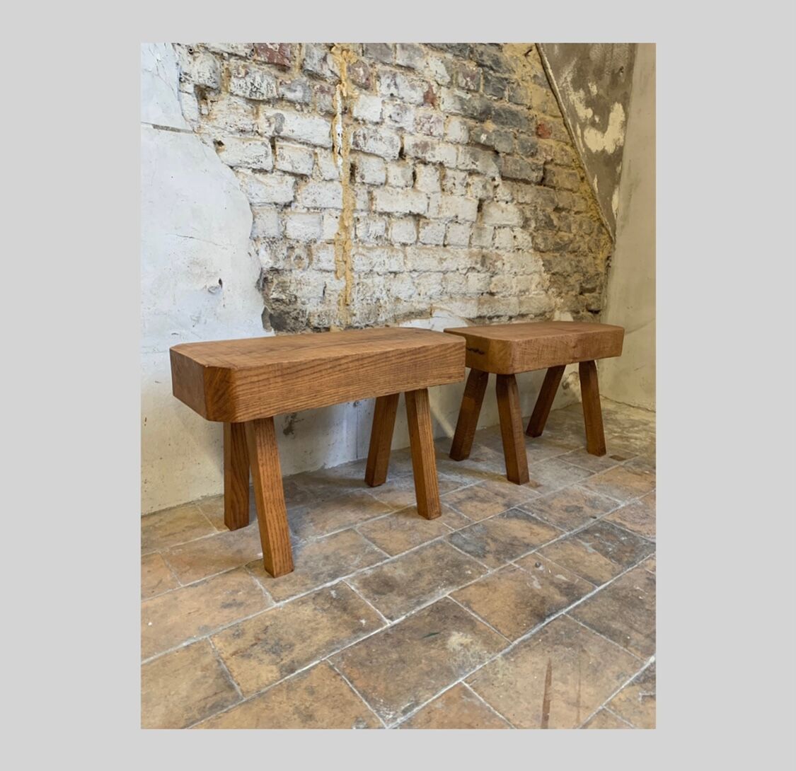 Pair of brutalist stools