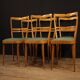 Six Italian  chairs in exotic wood and faux leather
