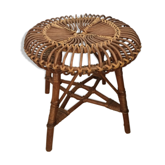 Vintage rattan stool