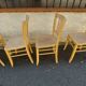Set of 4 vintage bistro chairs, sanded, 1940/50