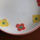 11 Yellow flower habitat plate with orange border BY PAGNOSSIN ITALY