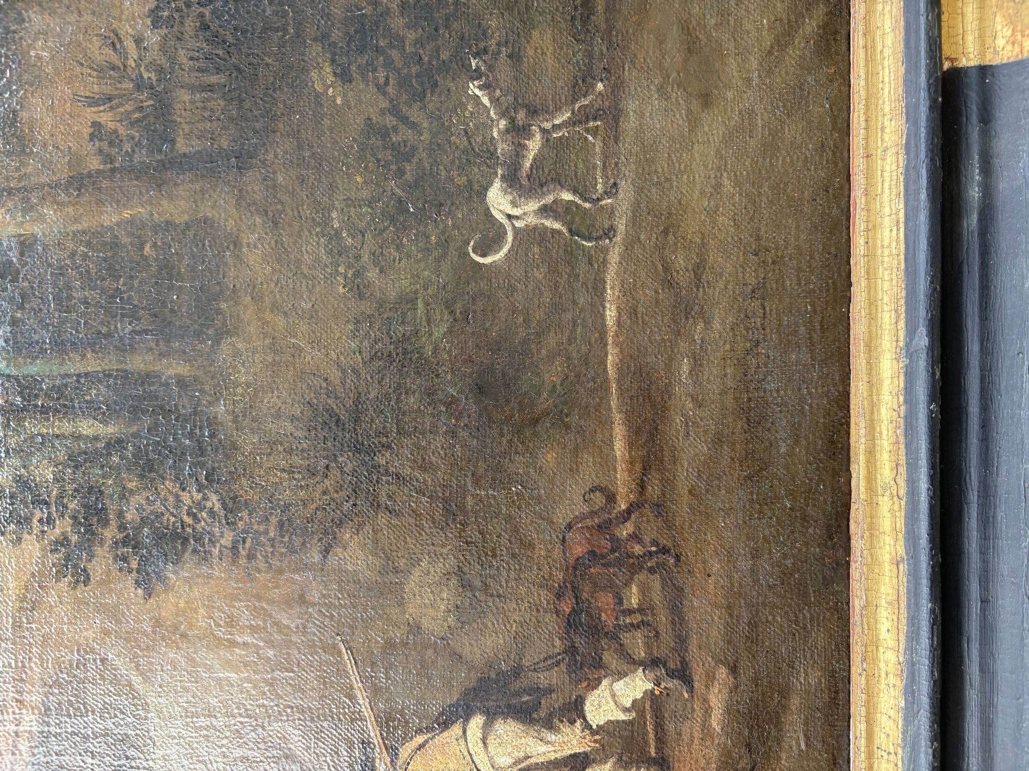 Flemish School of the 17th Century Hunting Scene Oil on Canvas