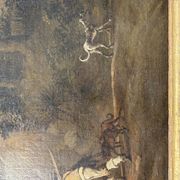 Flemish School of the 17th Century Hunting Scene Oil on Canvas