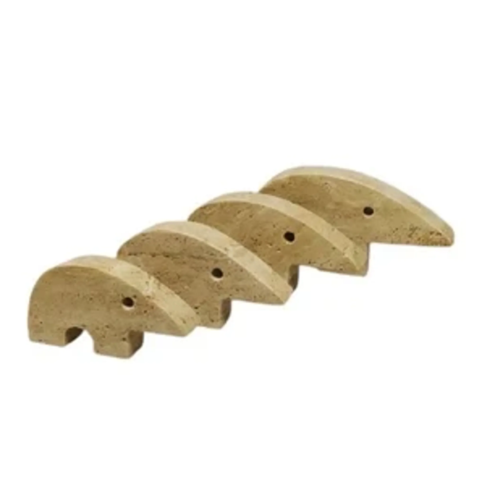 Rare set of 4 mid-century travertine anteater sculptures by Enzo Mari for F.lli Mannelli, 1970s