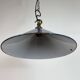 Industrial British Blue Enamel Factory Pendant Lamp, 1950s