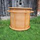 Old Rattan Bar with 2 Matching Stools
