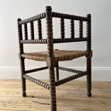Turned wood corner chair