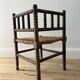 Turned wood corner chair