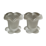 Pair of glass candlesticks