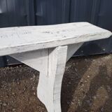 White patinated wooden bench
