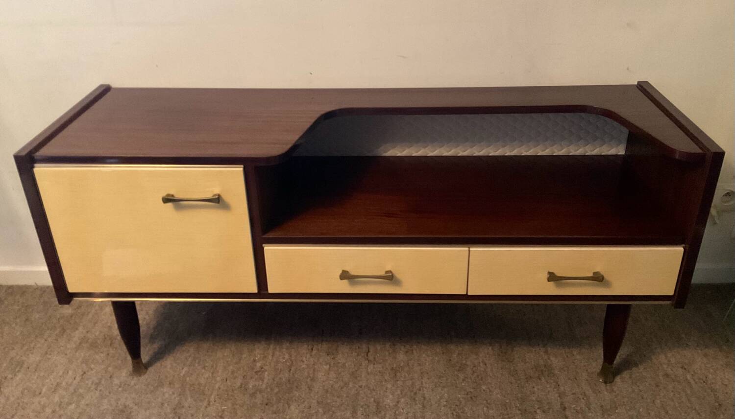 Enfilade meuble tv vintage en teck