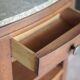 Art Deco bedside table, wooden Art Deco nightstand with marble top.