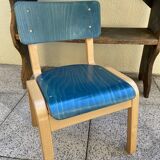 Vintage wooden kindergarten chair 1970