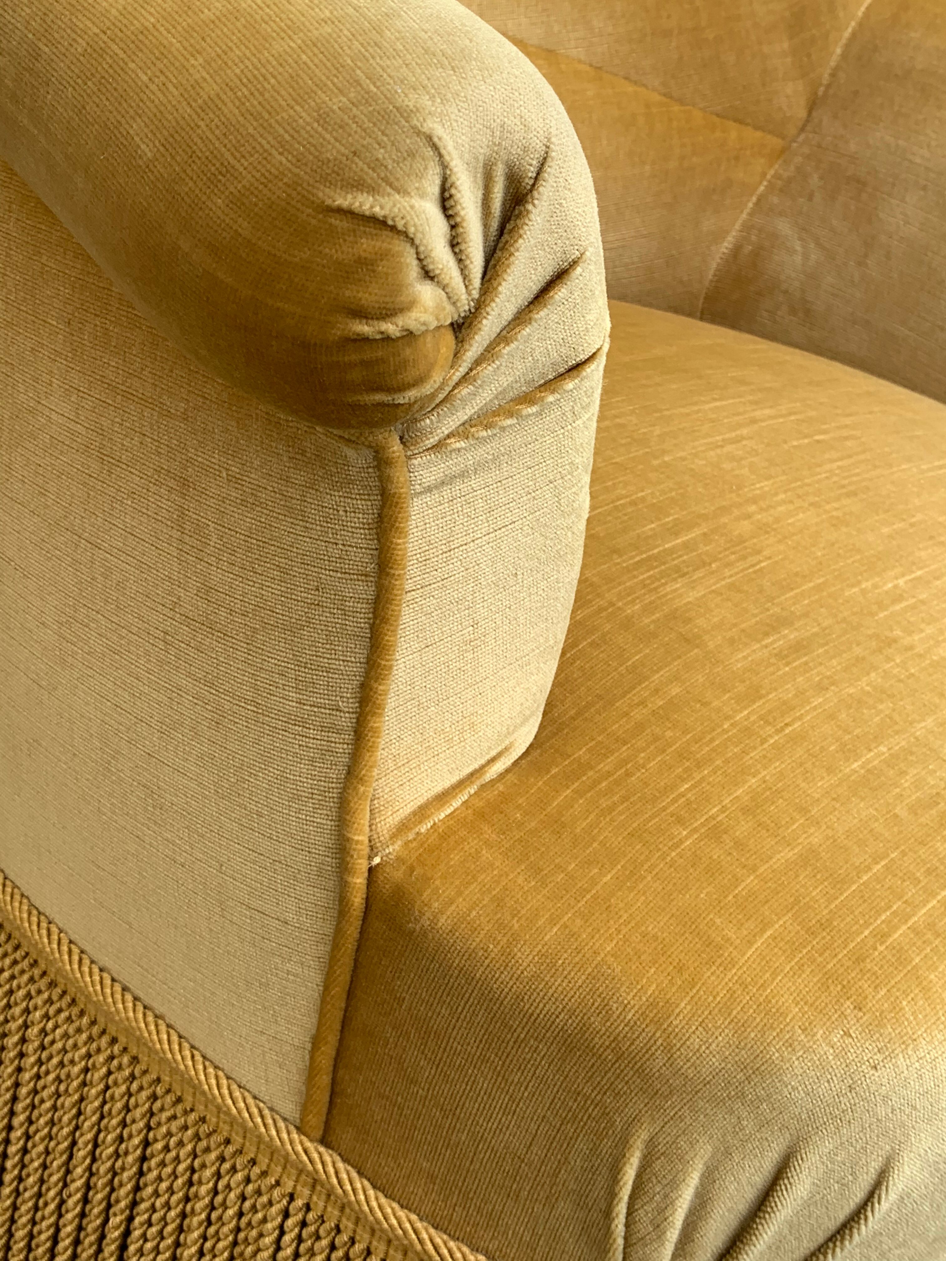Golden velvet toad armchair