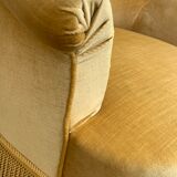 Golden velvet toad armchair