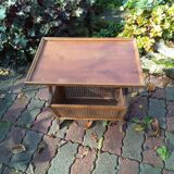 Porte revues  table hêtre canné 1960