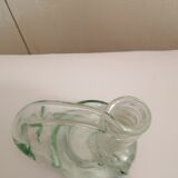 Transparent blown glass candle holder