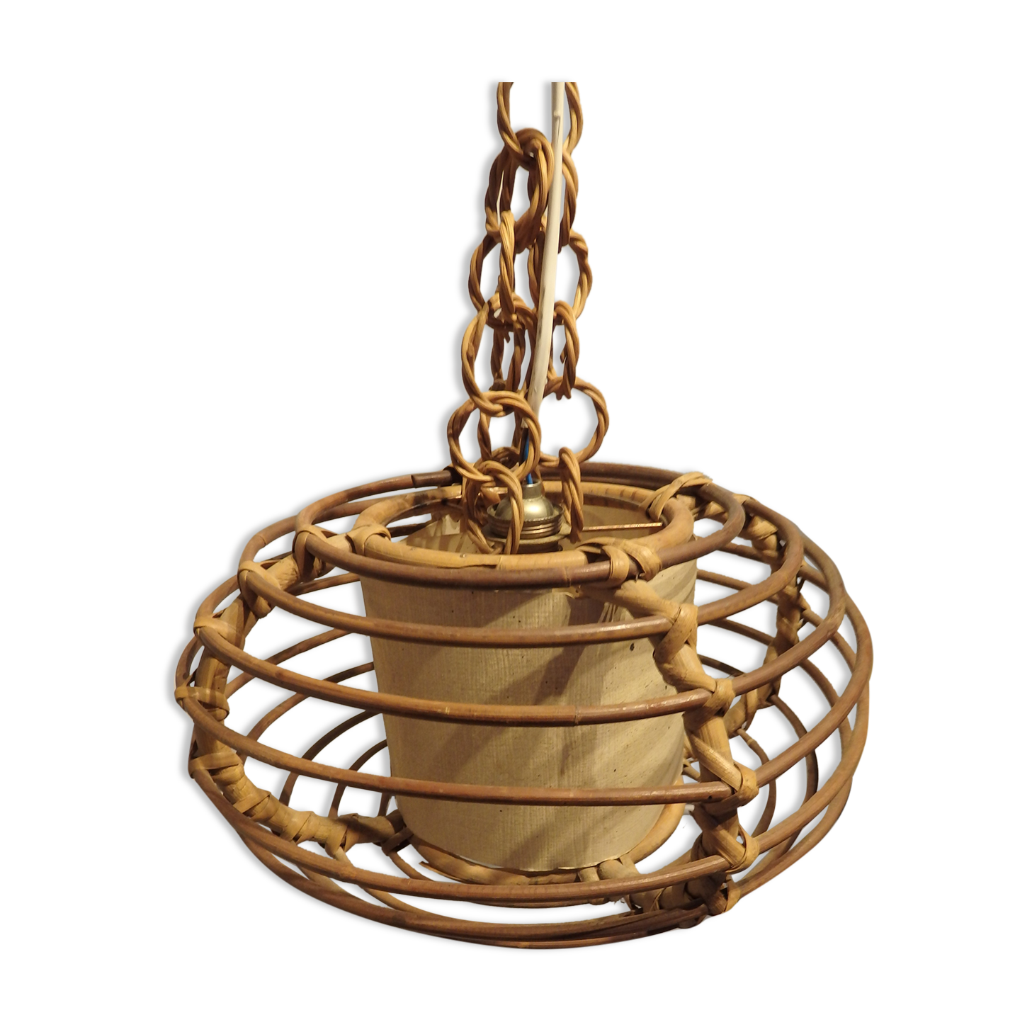 Rattan hanging lamp