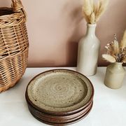 Set of 5 dessert plates by Jean Tessier, Le Cep, in pyrite stoneware.