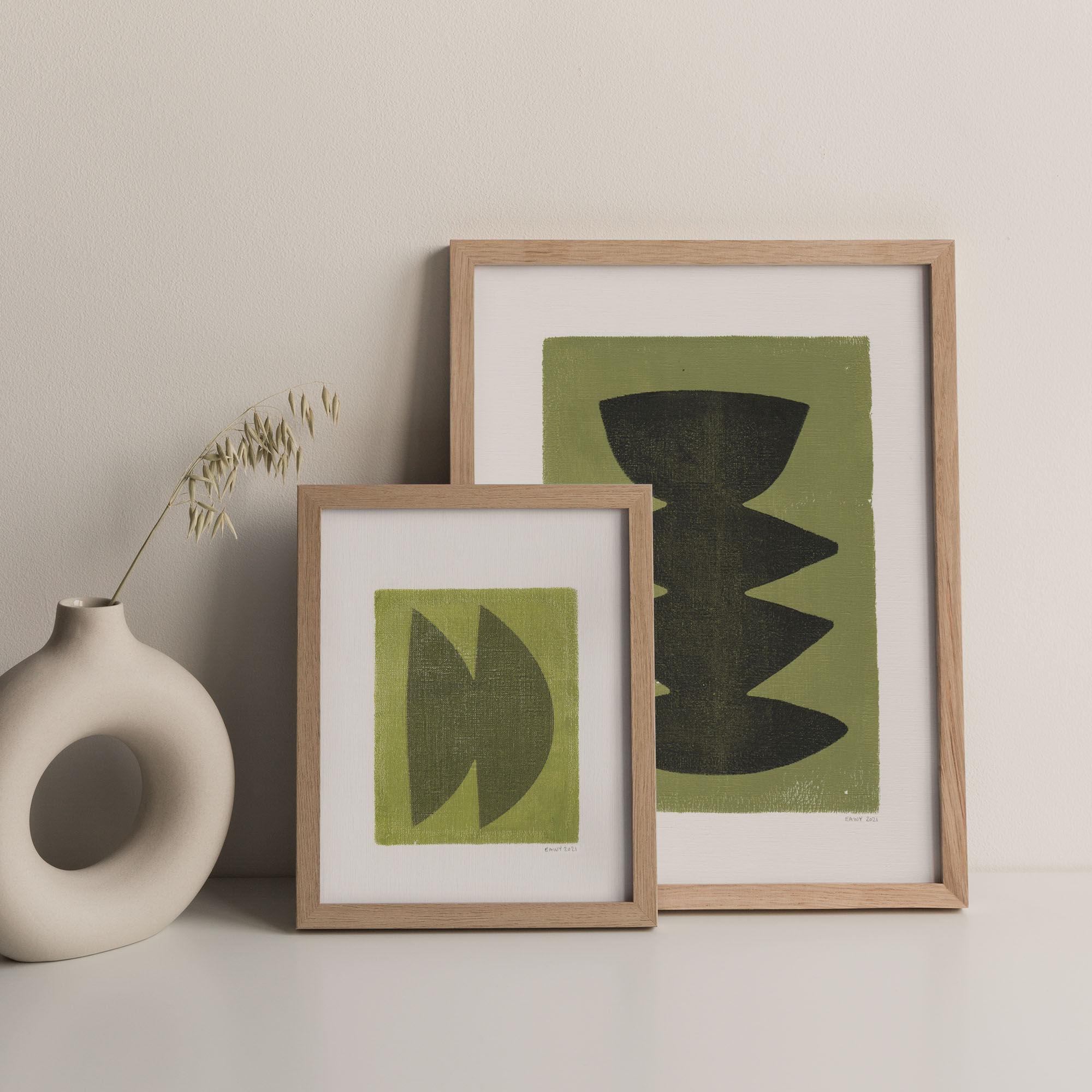 Painting on paper illustration dated and signed eawy m312