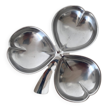 Stainless steel clover serving dish, 60s-70s