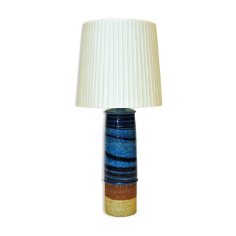 Lampe de table en grès bleu vintage par Inger Persson pour Rörstrand, Suède années 1960