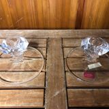 Ancienne paire de bougeoir cristal d’arques cristal vintage