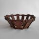 Vintage teak wood fruit basket or empty pocket in 60 years