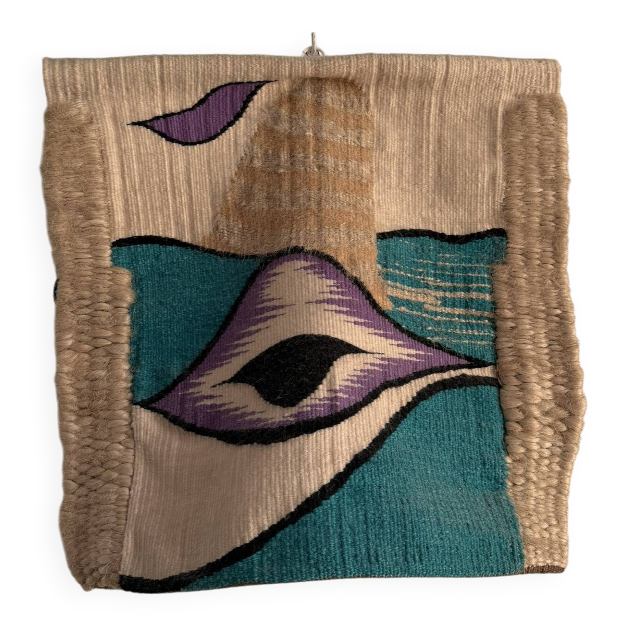 Handmade wall tapestry – eye/mountains pattern