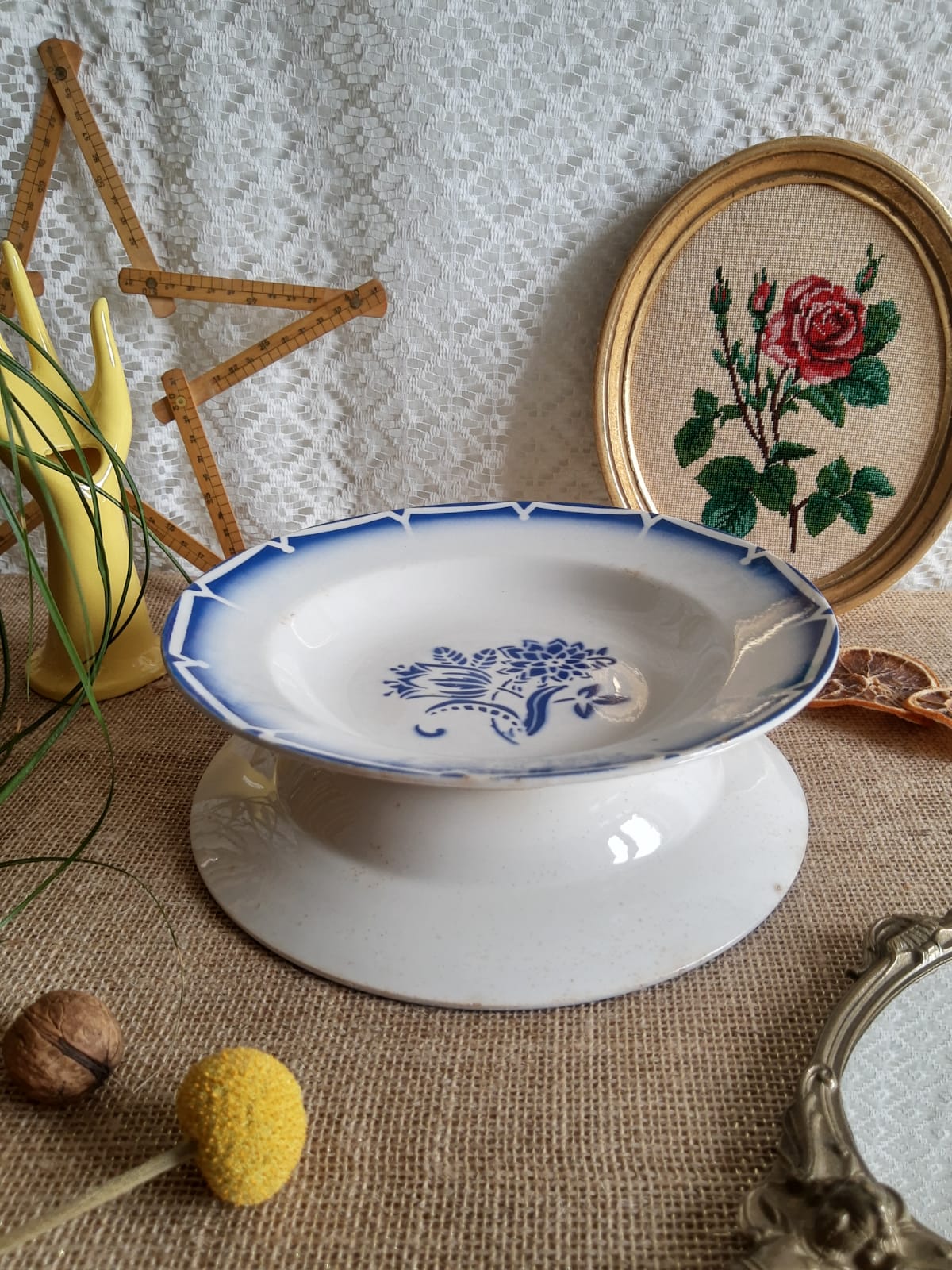 Set of two hollow plates Sarreguemines Canebiere vintage