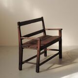 Solid wood cantou bench, Popular Art, 19th century
