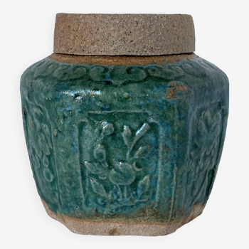 Glazed terracotta covered ginger pot. Ancient work from South China or Vietnam.