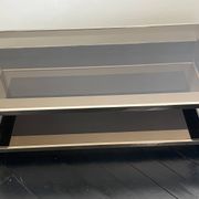 24k gold plated and smoked glass coffee table, Dewulf Selection by Belgo Chrom