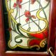 Pair of art deco doors in glass painted in imitation of 20th century stained glass