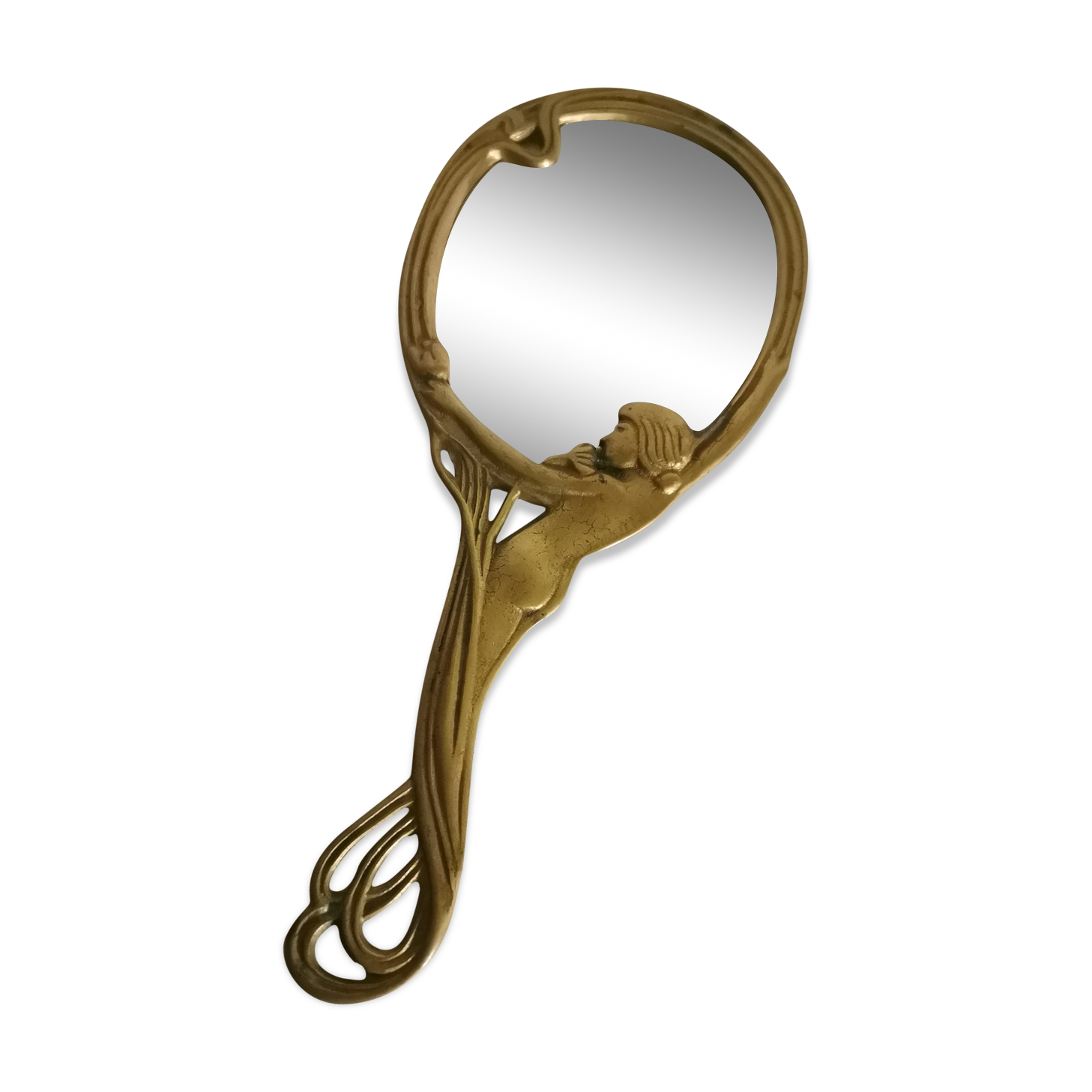 Hand mirror Art Nouveau 1900 circa 11x24cm