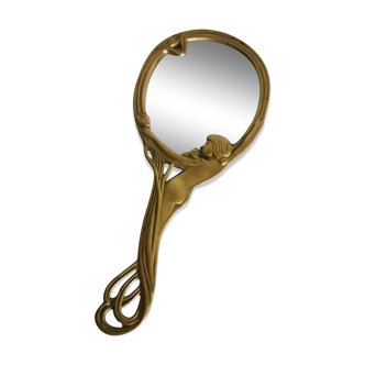 Miroir à main art nouveau 1900 circa 11x24cm
