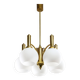 Mid-century Italian Brass and Opaline Chandelier