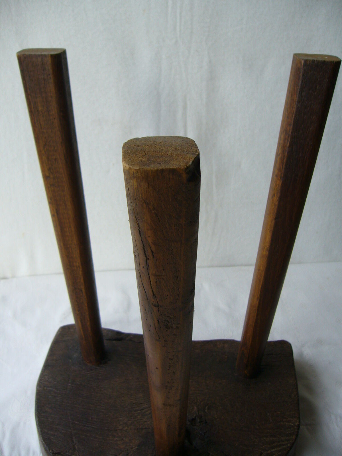 Walnut tripod cowhock stool
